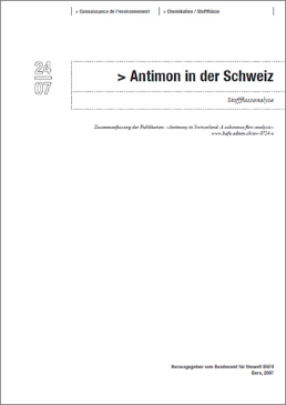 Cover Antimon in der Schweiz (Zusammenfassung)