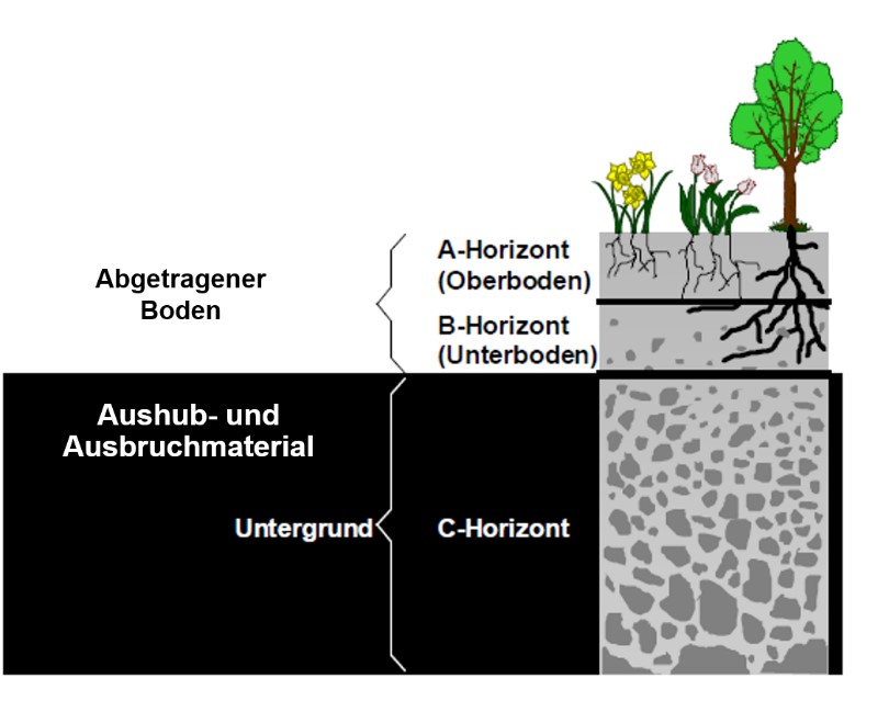 Abgrenzung zwischen Aushub- und Ausbruchmaterial und abgetragenem Boden