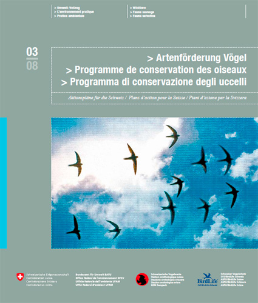 Cover Artenförderung Vögel. Aktionspläne für die Schweiz. 2008. Ordner.