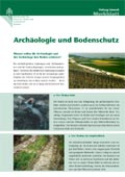 Cover Archäologie und Bodenschutz. Merkblatt. 2004. 6 S.