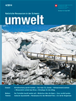 Cover Magazin umwelt 4/2014 – Leben mit dem Klimawandel