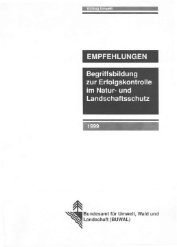 Cover Begriffsbildung zur Erfolgskontrolle von Massnahmen im Natur- und Landschaftsschutz. Empfehlungen. 1999. 31 S.