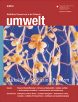 Cover Magazin «umwelt» 2/2014 - Stickstoff – Segen und Problem