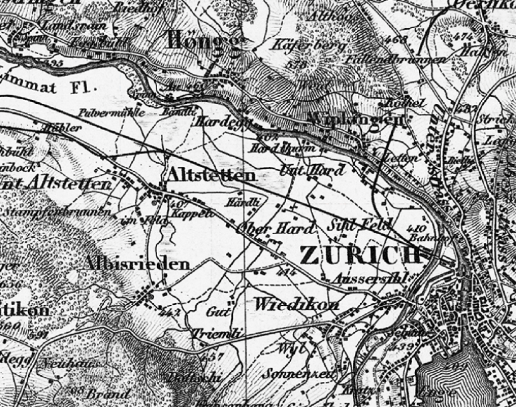 Zustand um 1864 (Dufour Karte)