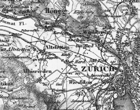 Zustand um 1864 (Dufour Karte)