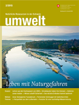 Cover Magazin «umwelt» 2/2015 Leben mit Naturgefahren