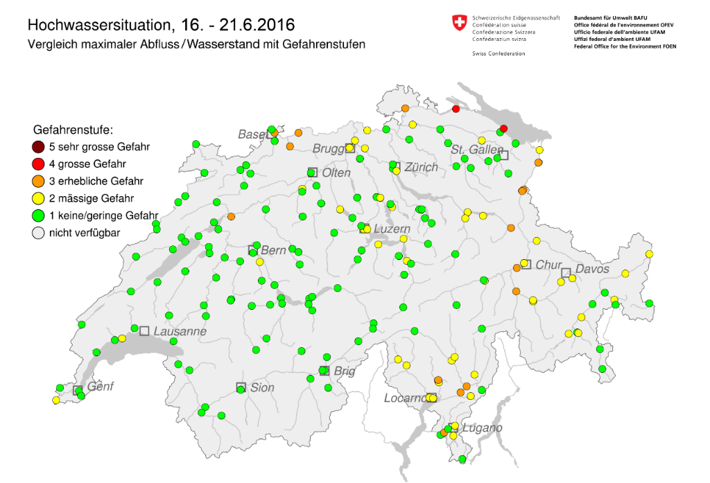 Punktkarte Gefahrenstufen