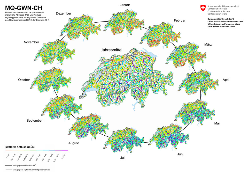 Visualisierung mittlere Abflüsse