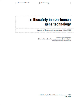 Cover Biosafety in non-human gene technology (Summary)