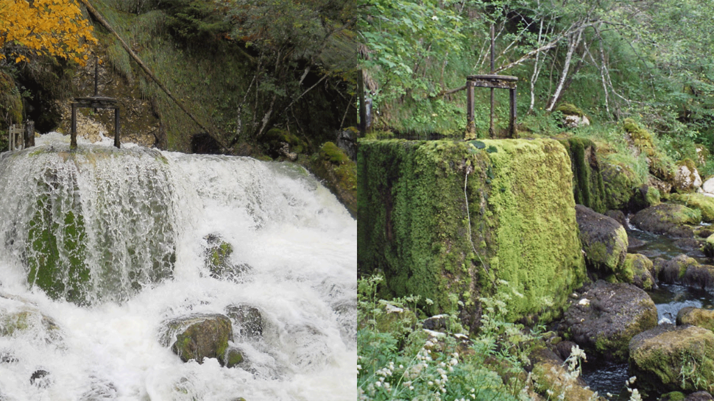 Hoher und niedriger Quellabfluss