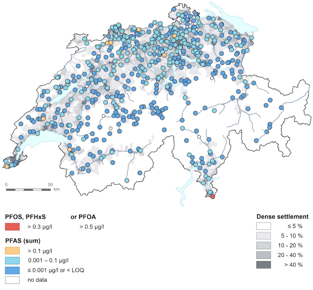 Map: PFAS in groundwater 2021