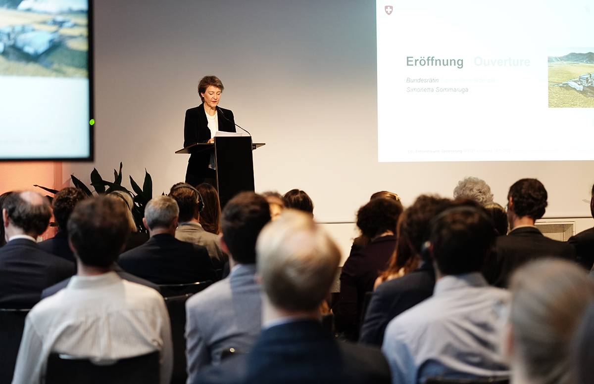 Bundesrätin Sommaruga an Tagung CO2-Entnahme und -Speicherung 2022