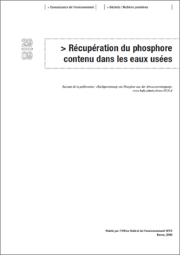 Cover Récupération du phosphore contenu dans les eaux usées (Resumé)