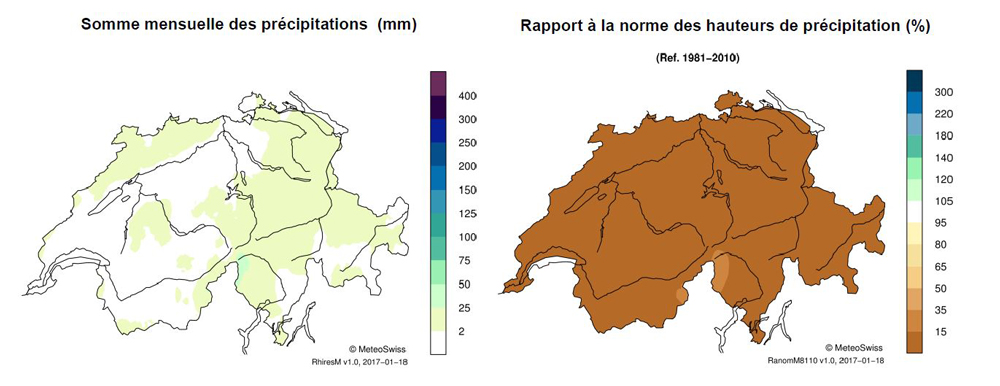 Cumul pluviométrique de décembre 2016