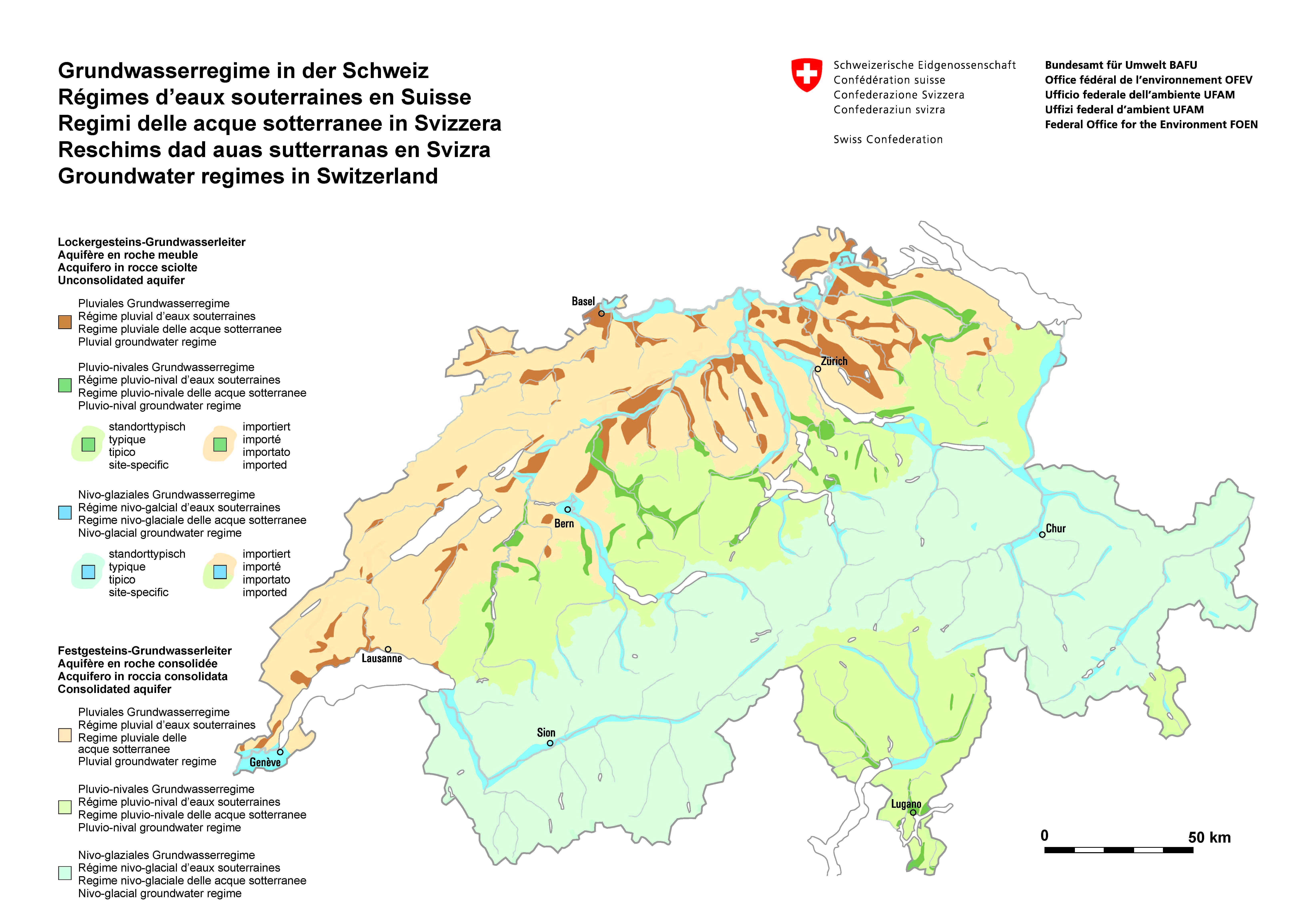 Grundwasserregime der Schweiz