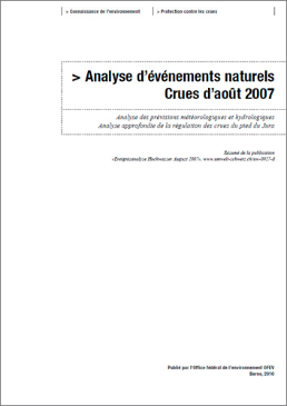 Cover Analyse d’événements naturels. Crues d’août 2007