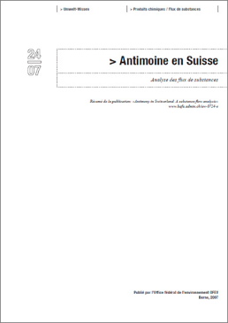 Cover Antimoine en Suisse (Résumé)